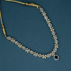 CZ Blue Sapphire Short Necklace Set