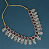 CZ Ruby Heavy Necklace Set