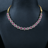 CZ Ruby Short Necklace Set