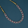 CZ Ruby Short Necklace Set