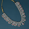 CZ Ruby Heavy Necklace Set