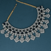 CZ Blue Sapphire Heavy Necklace Set