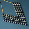 CZ Blue Sapphire Heavy Necklace Set