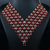 CZ Ruby Heavy Necklace Set