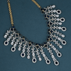 CZ Blue Sapphire Heavy Necklace Set