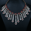 CZ Ruby Heavy Necklace Set