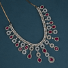 CZ Ruby Short Necklace Set