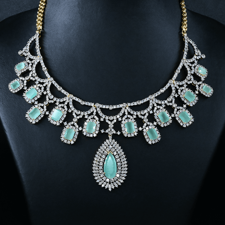 CZ Mint Heavy Necklace Set