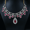 CZ Ruby Heavy Necklace Set