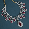 CZ Ruby Heavy Necklace Set