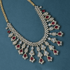 CZ Ruby Heavy Necklace Set