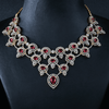 CZ Ruby Heavy Necklace Set