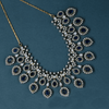 CZ Blue Sapphire Heavy Necklace Set