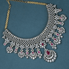 CZ Ruby Heavy Necklace Set