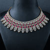 CZ Ruby Heavy Necklace Set