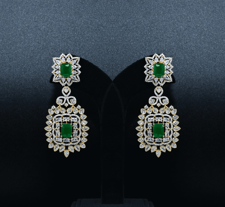 CZ Emerald Heavy Necklace Set