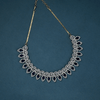 CZ Blue Sapphire Short Necklace Set