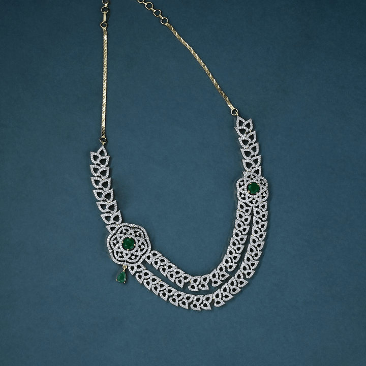 CZ Emerald Heavy Necklace Set