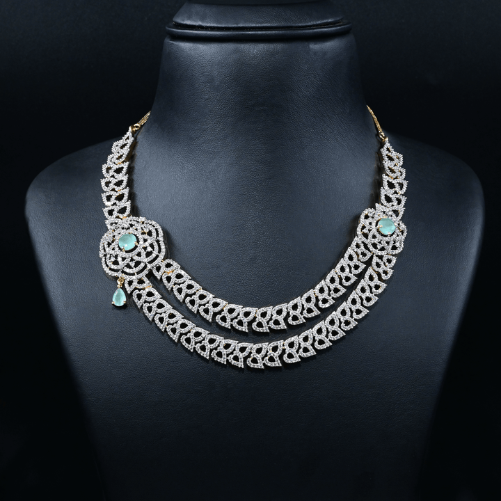 CZ Mint Heavy Necklace Set