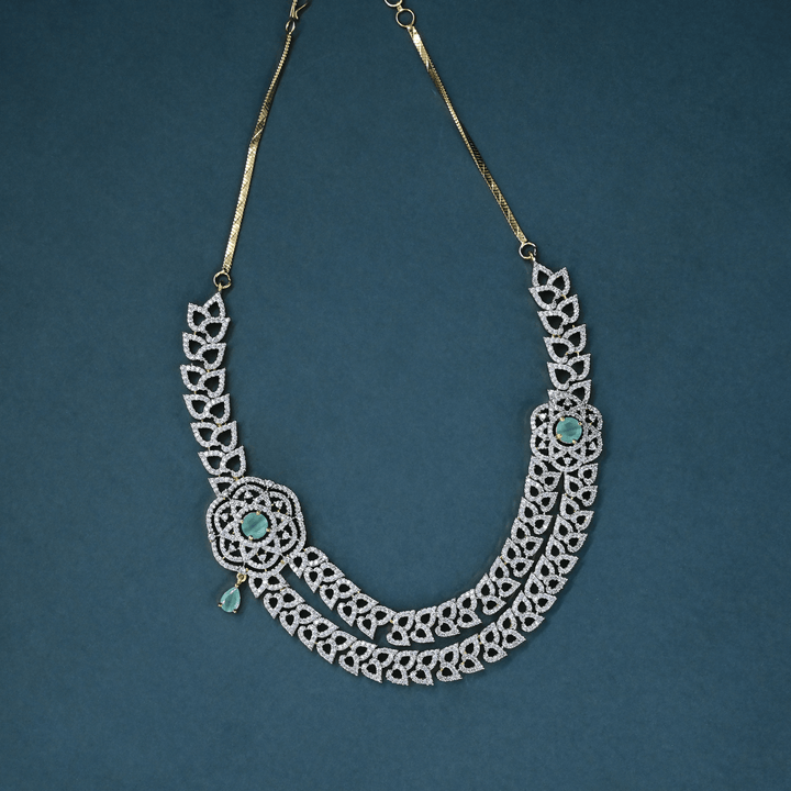 CZ Mint Heavy Necklace Set