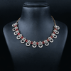 CZ Ruby Short Necklace Set