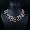 CZ Ruby Short Necklace Set