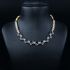 CZ Blue Sapphire Short Necklace Set