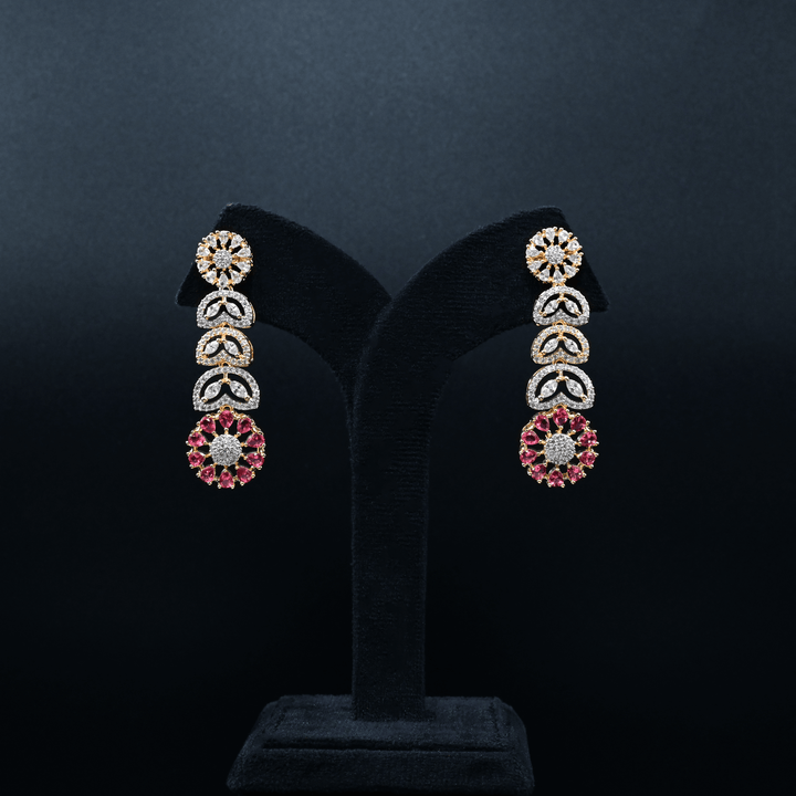 CZ Ruby Heavy Necklace Set