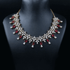 CZ Ruby Short Necklace Set