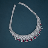 CZ White Rhodium Heavy Necklace Set