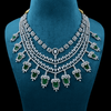 CZ White Rhodium Heavy Necklace Set