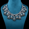 CZ White Rhodium Heavy Necklace Set