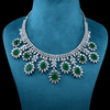 CZ White Rhodium Heavy Necklace Set