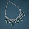 CZ White Rhodium Heavy Necklace Set