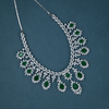 CZ White Rhodium Heavy Necklace Set