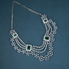 CZ White Rhodium Heavy Necklace Set