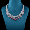 CZ White Rhodium Heavy Necklace Set