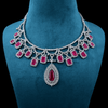 CZ White Rhodium Heavy Necklace Set