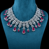 CZ White Rhodium Heavy Necklace Set