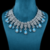 CZ White Rhodium Heavy Necklace Set