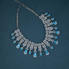 CZ White Rhodium Heavy Necklace Set