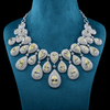 CZ White Rhodium Heavy Necklace Set