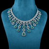 CZ White Rhodium Heavy Necklace Set