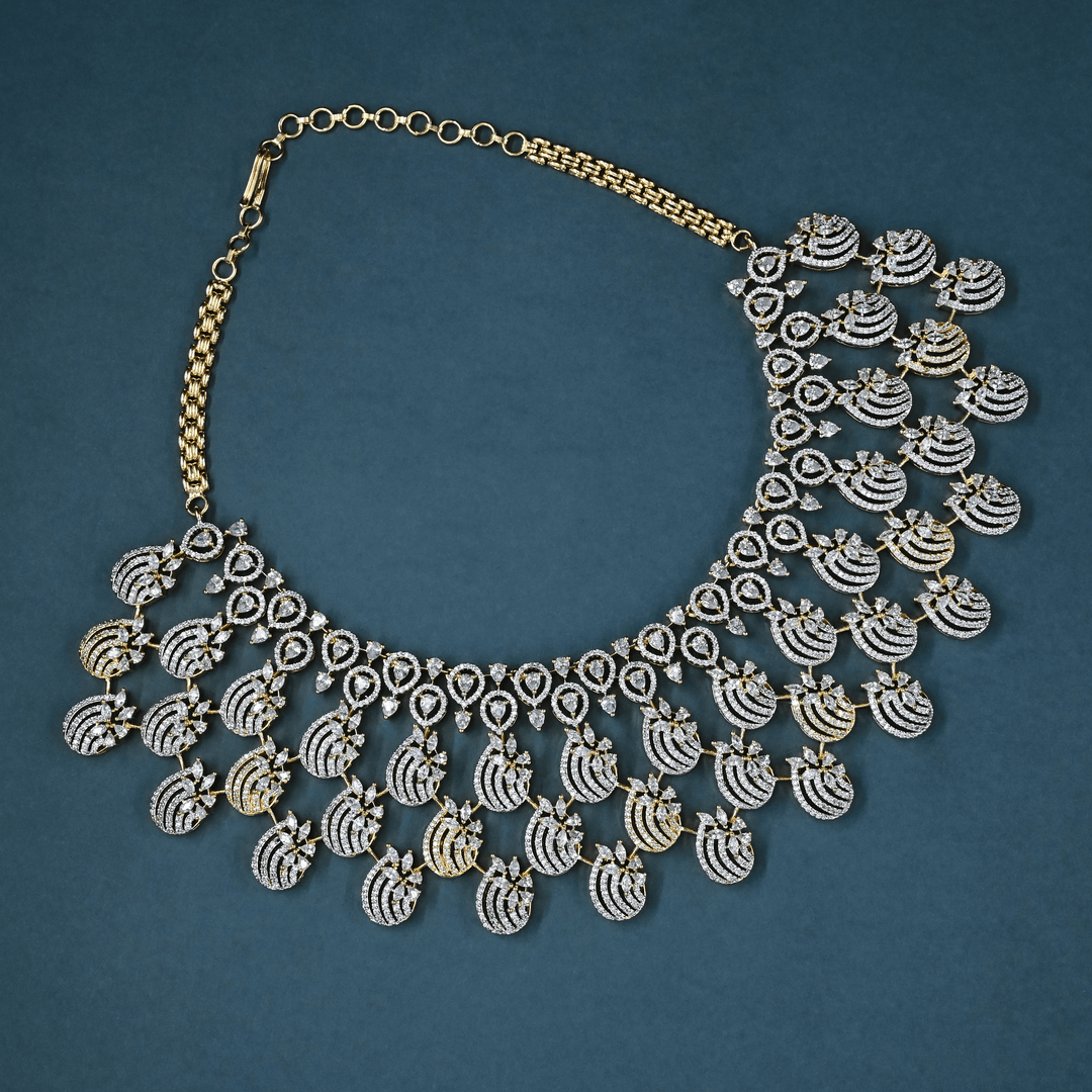 CZ Heavy Diamond Necklace Set