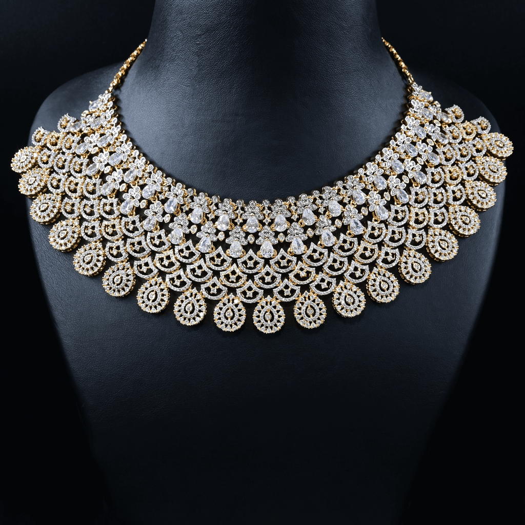 CZ Heavy Diamond Necklace Set