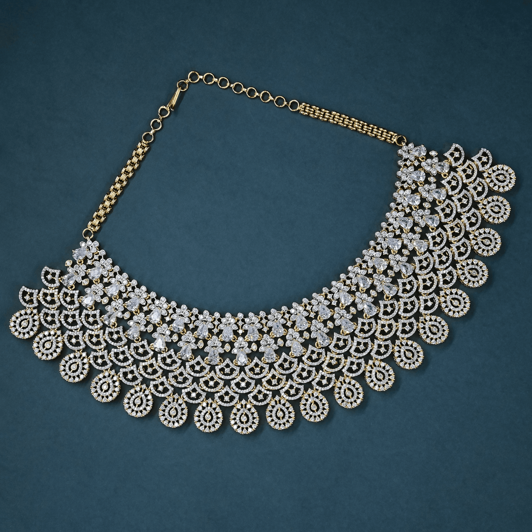 CZ Heavy Diamond Necklace Set