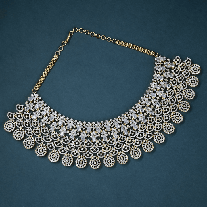 CZ Heavy Diamond Necklace Set