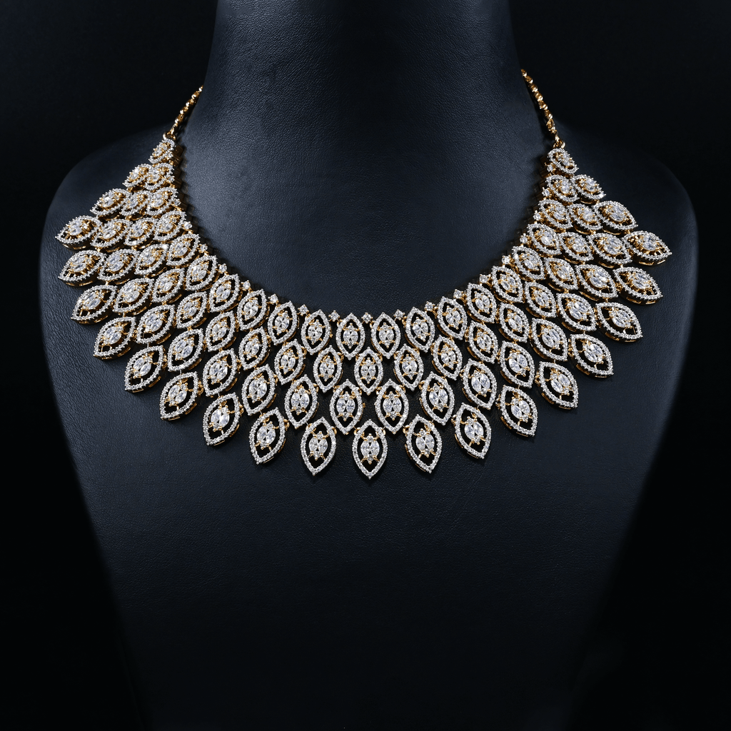 CZ Heavy Diamond Necklace Set