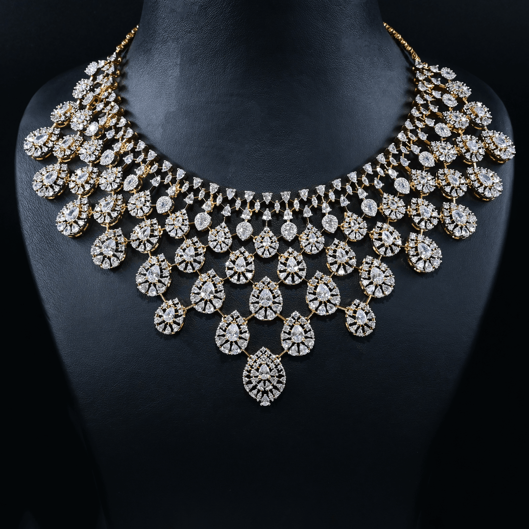 CZ Heavy Diamond Necklace Set