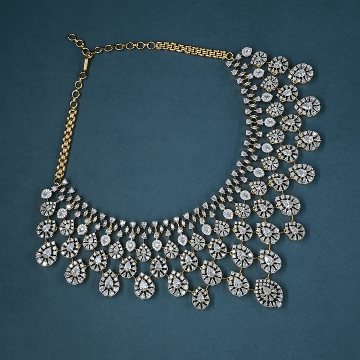 CZ Heavy Diamond Necklace Set